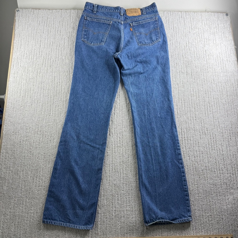 Vintage Levis 517 Orange Tab Jeans 34x34 (Fits 32x34) Mens Bootcut Blue Denim - Picture 3 of 10